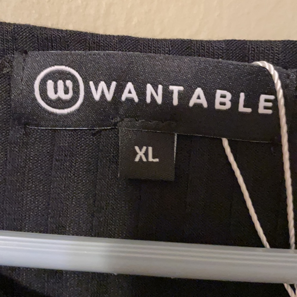 Wantable, Hacci Side Tie Rib Tee, Black, size XL, NWT - Picture 2 of 6